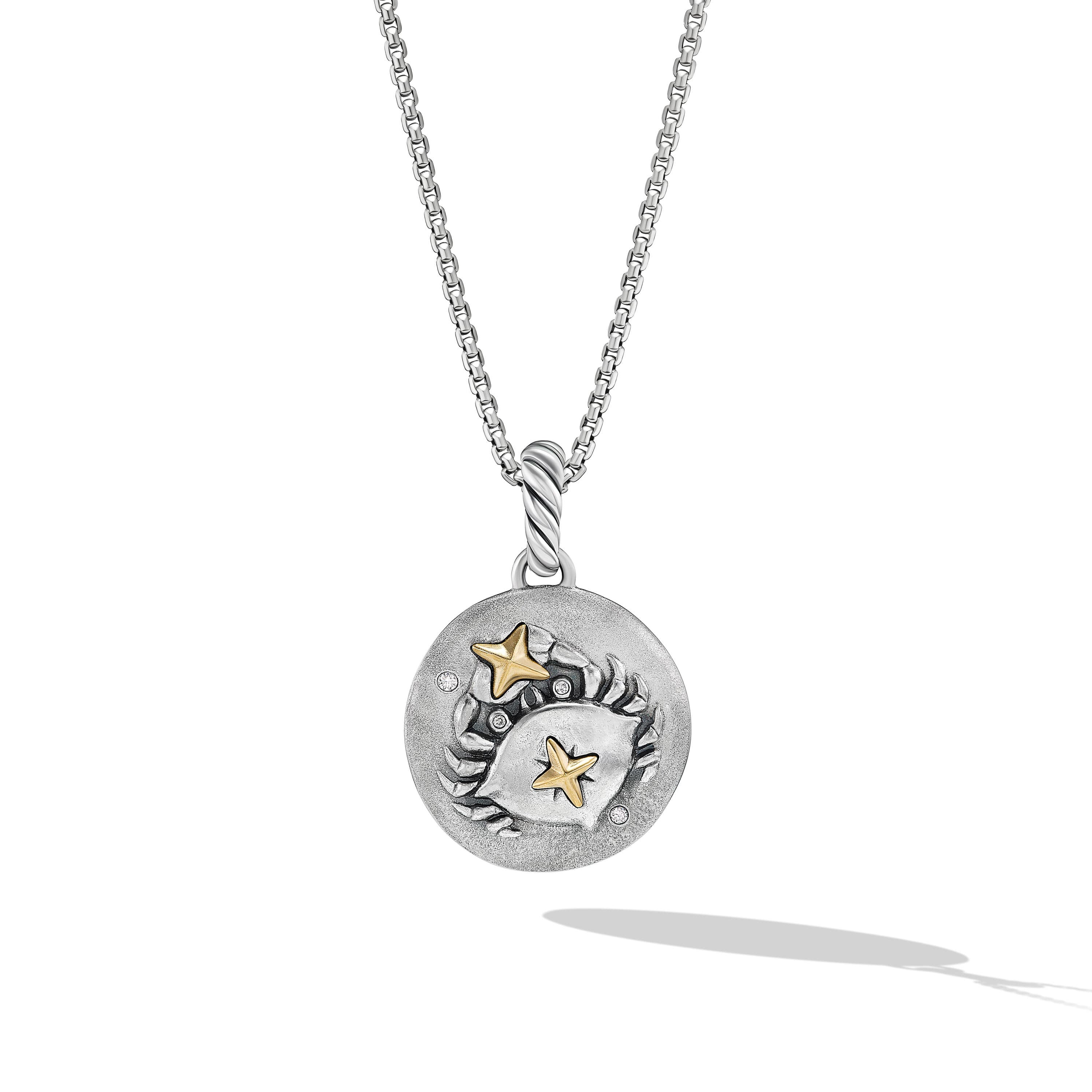 David Yurman Cancer Zodiac Amulet with Gold and Diamonds 0