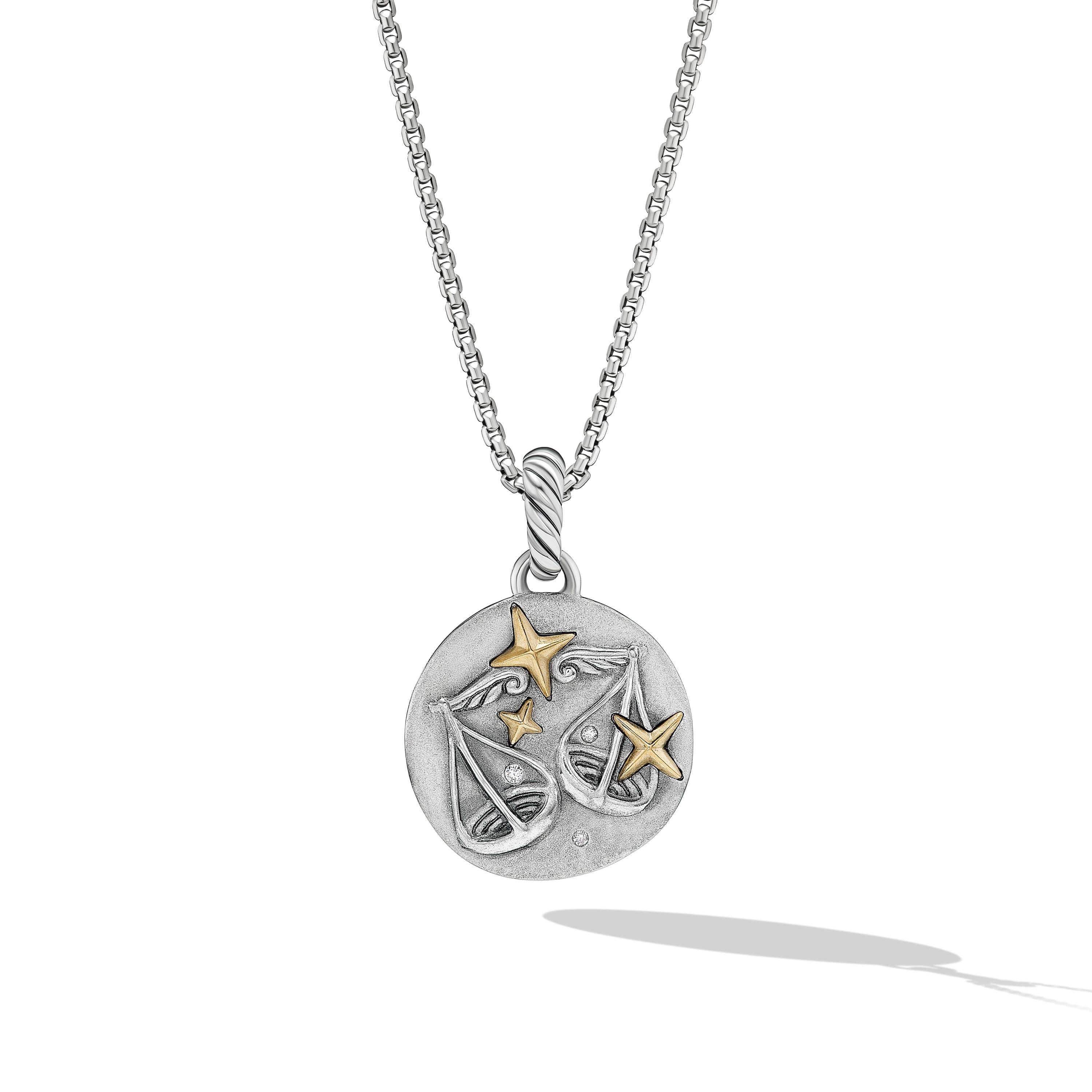 David Yurman Libra Zodiac Amulet with Gold and Diamonds 0