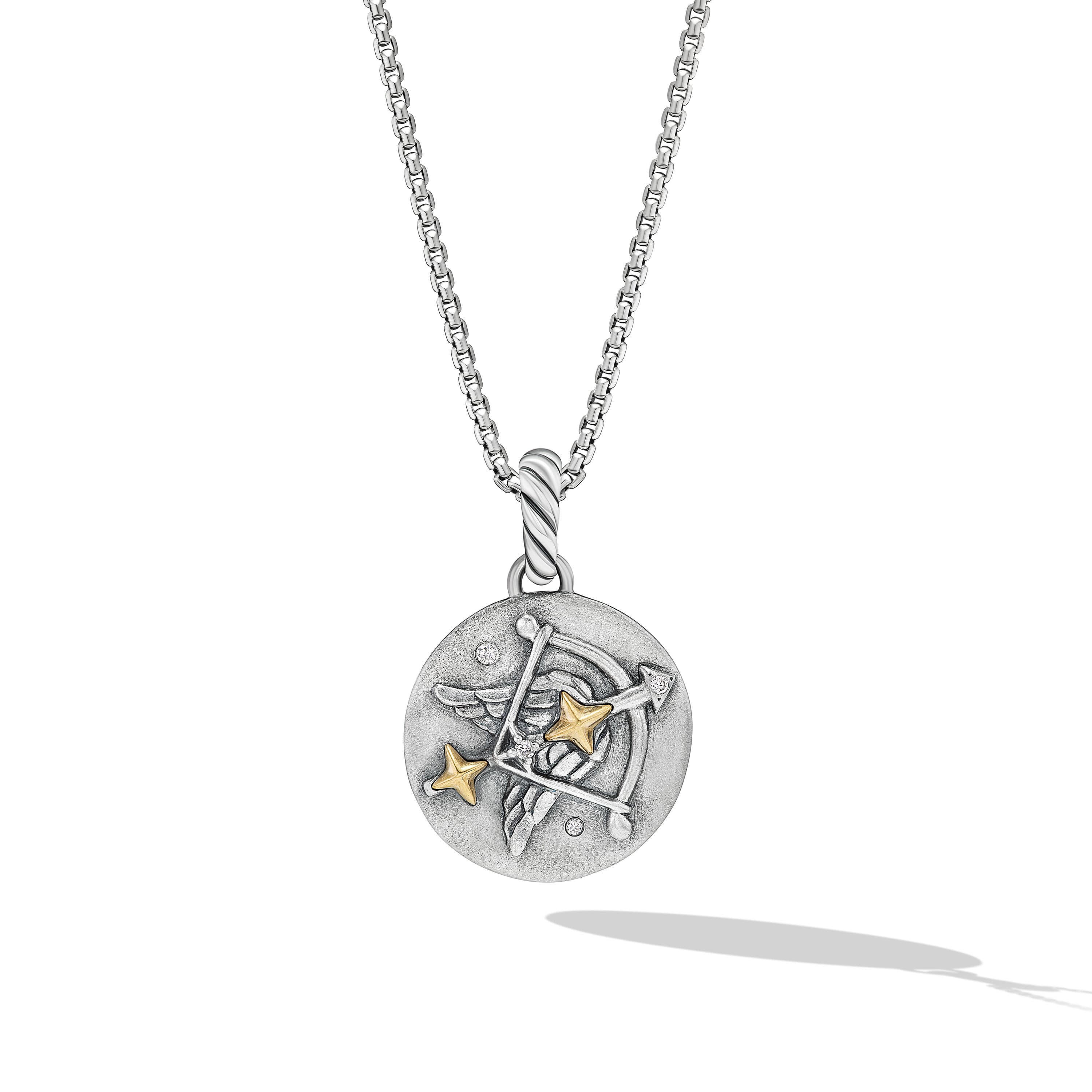 David Yurman Sagittarius Zodiac Amulet with Gold and Diamonds