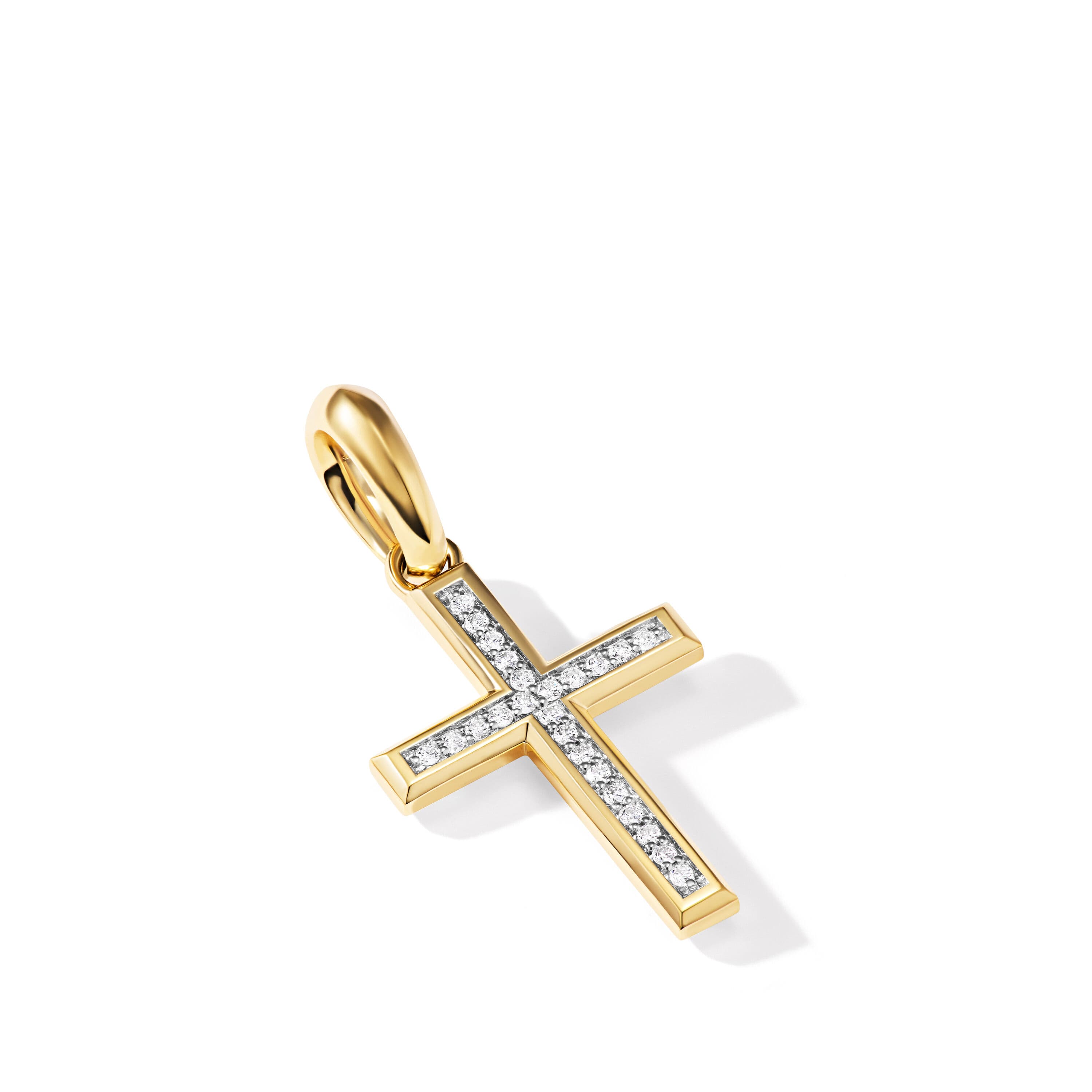 David Yurman Yellow Gold Cross Pendant with Diamonds 2