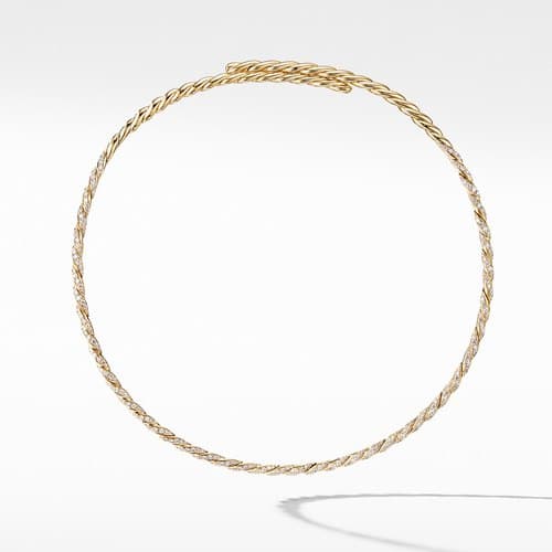 David Yurman Paveflex Single Row Necklace with Diamonds in 18K Gold