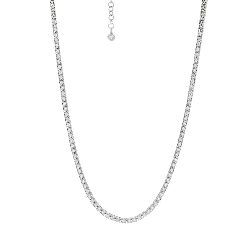 White gold diamond choker necklace