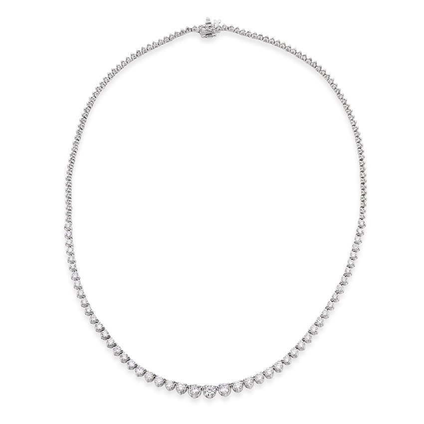 White Gold 6.04 CTW Round Diamond Necklace 0