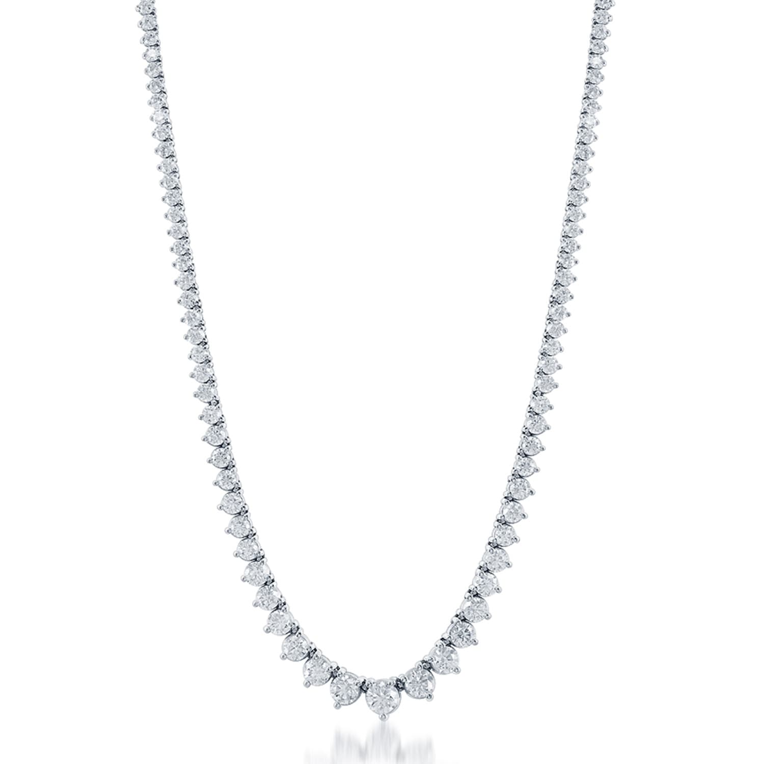 White Gold 6.04 Carat Round Diamond Necklace_1