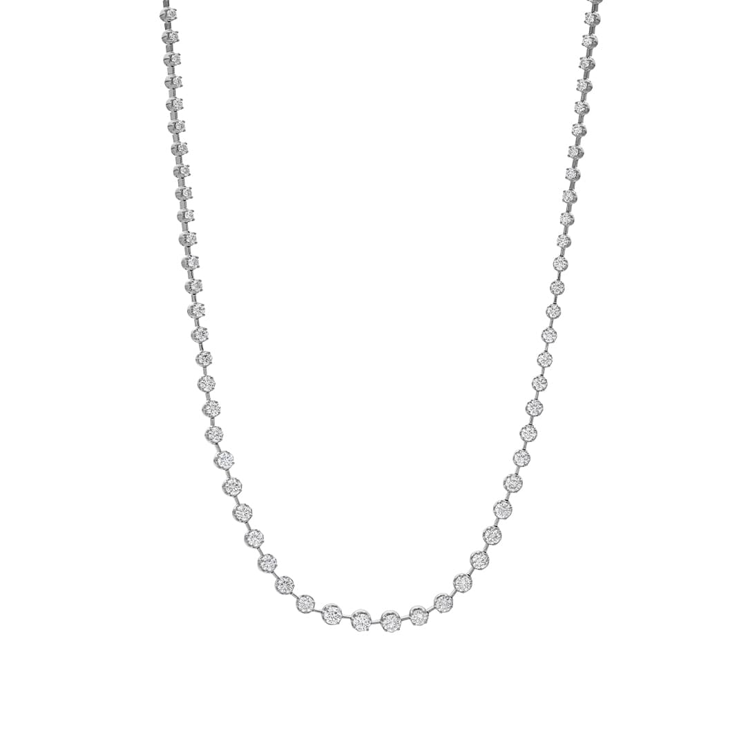 Bar Link 5.00 CTW Diamond Necklace in White Gold