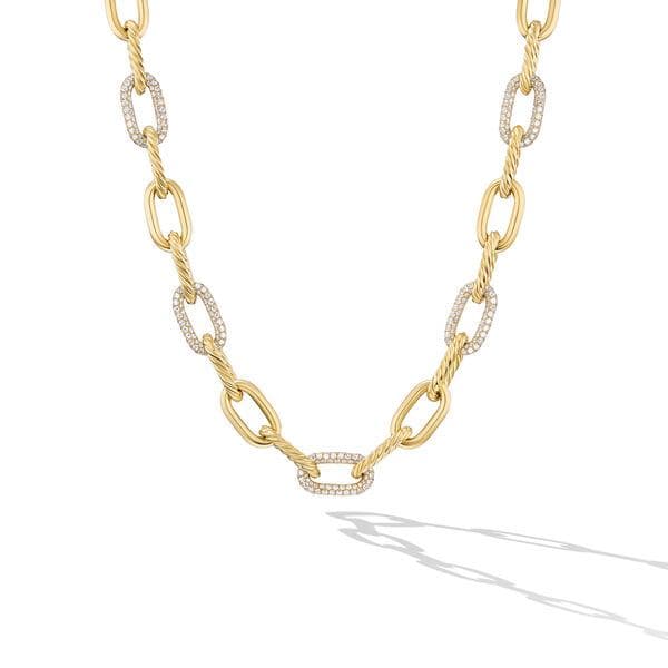 David Yurman DY Madison 11mm Chain Necklace in 18k Yellow Gold with Diamonds 0