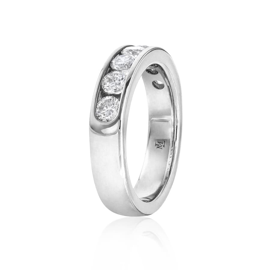 1.00 CTW Channel Set Round Diamond Wedding Band 1