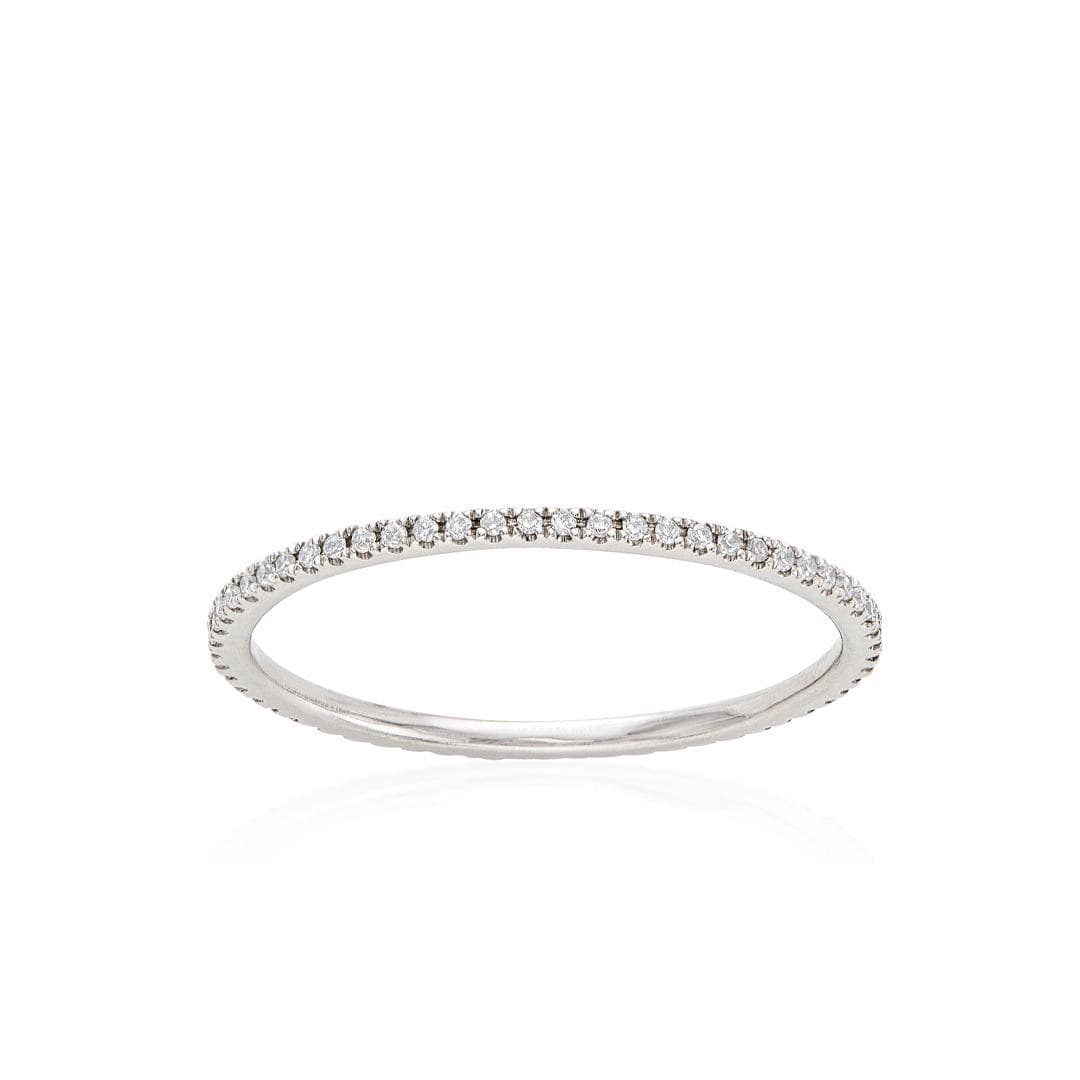 Ultra Thin White Gold Diamond Eternity Band