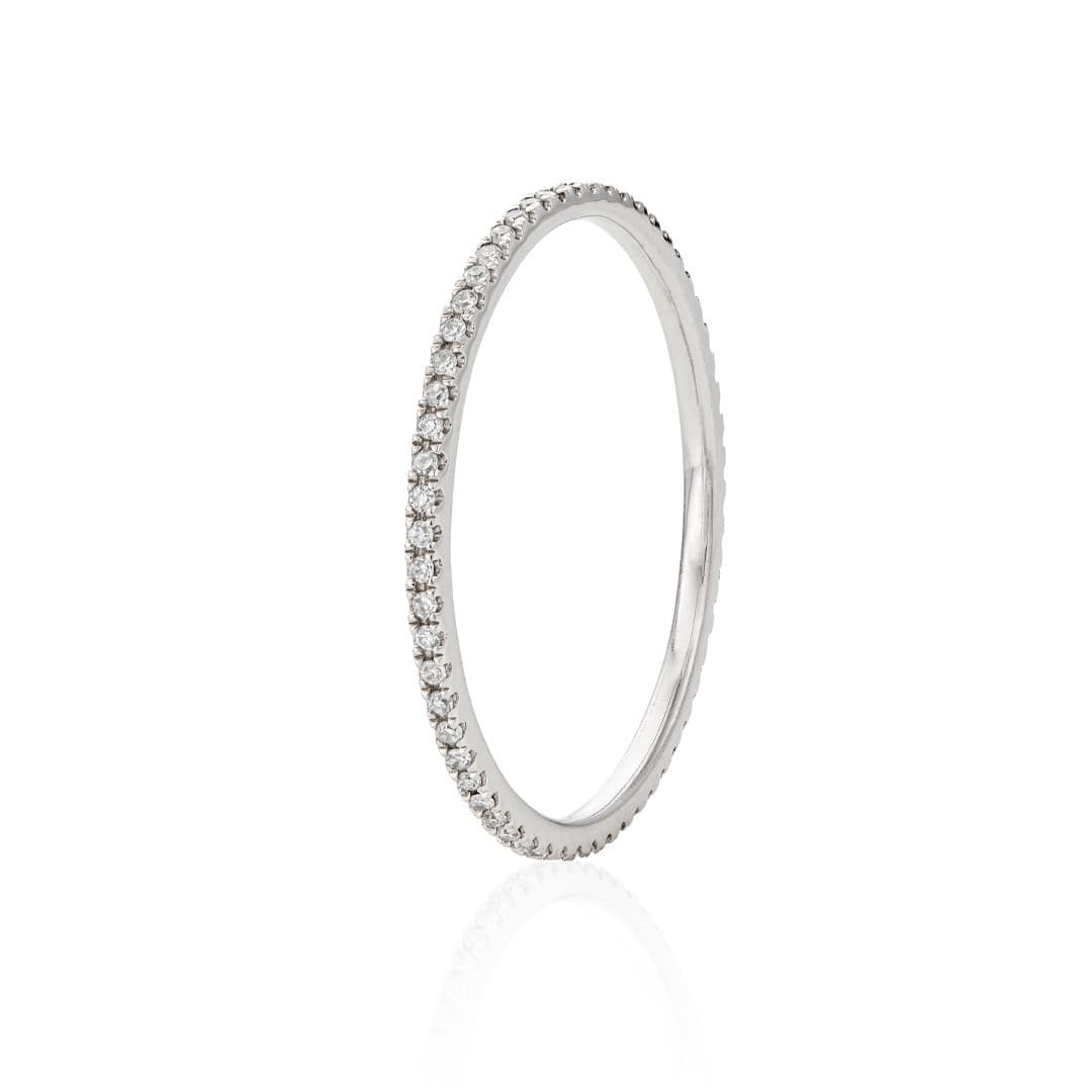 Ultra Thin White Gold Diamond Eternity Band 1