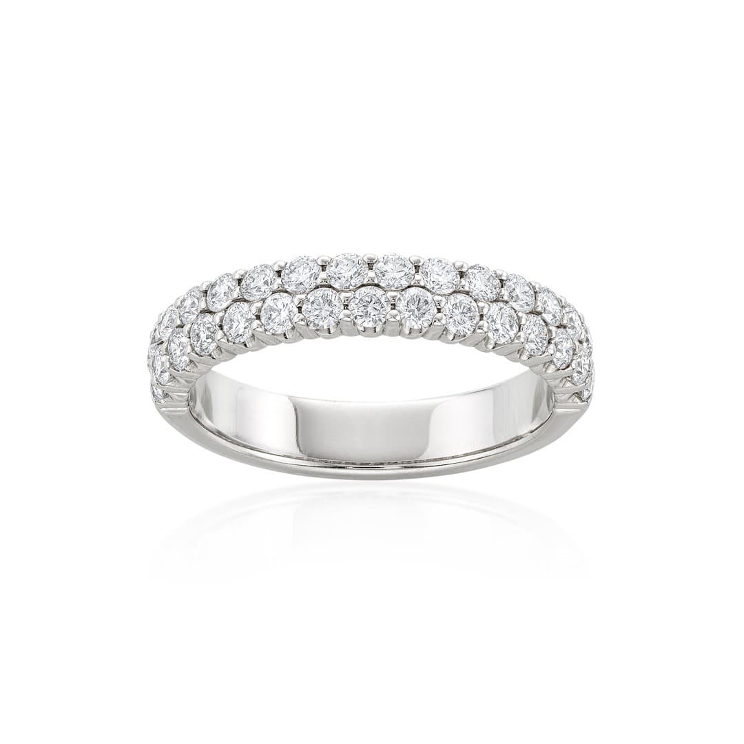 Double Row Diamond Wedding Band