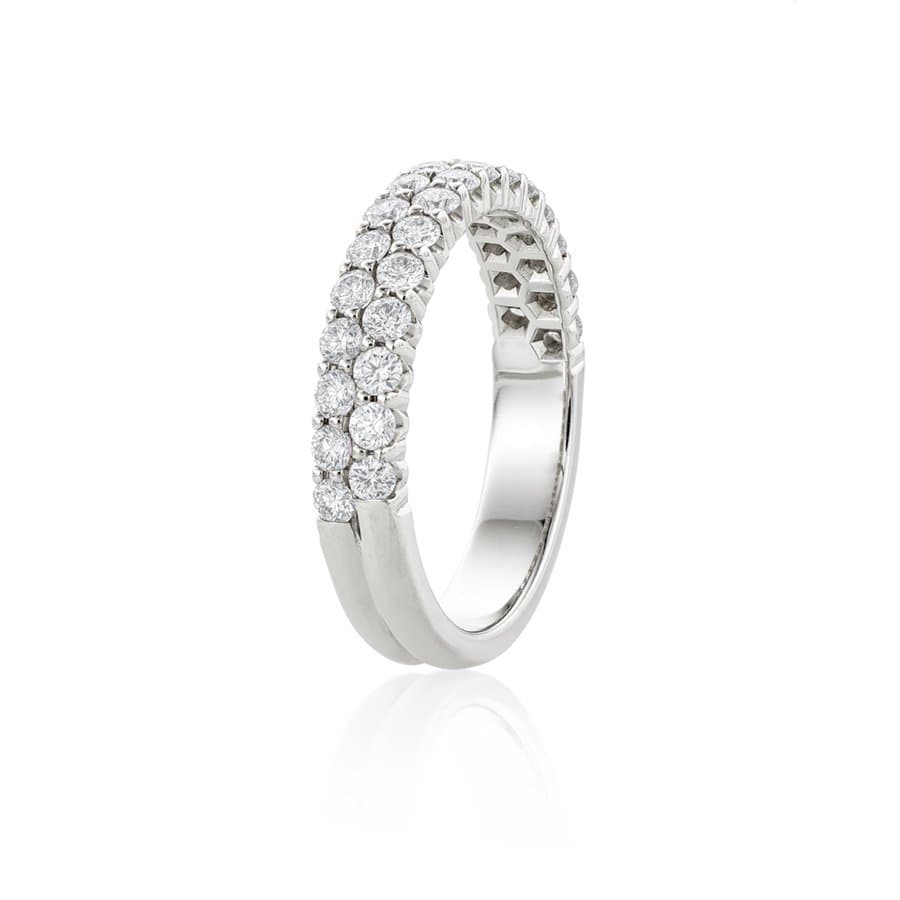 Double Row Diamond Wedding Band