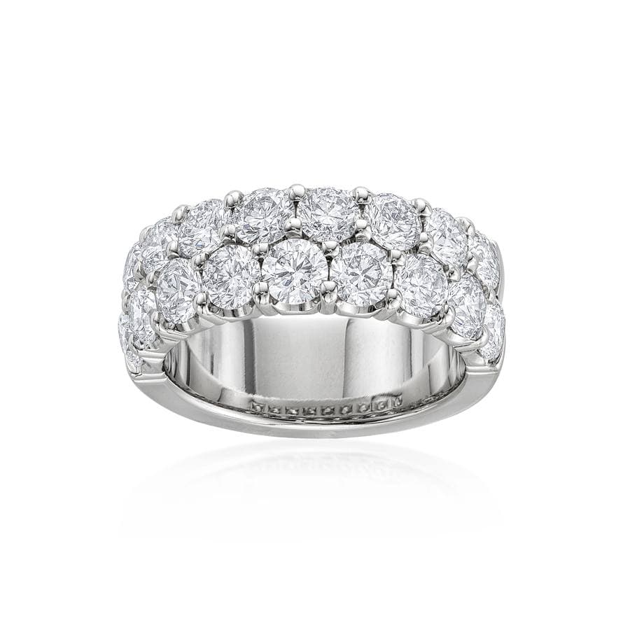 Two Row Round Diamond Wedding Band 0