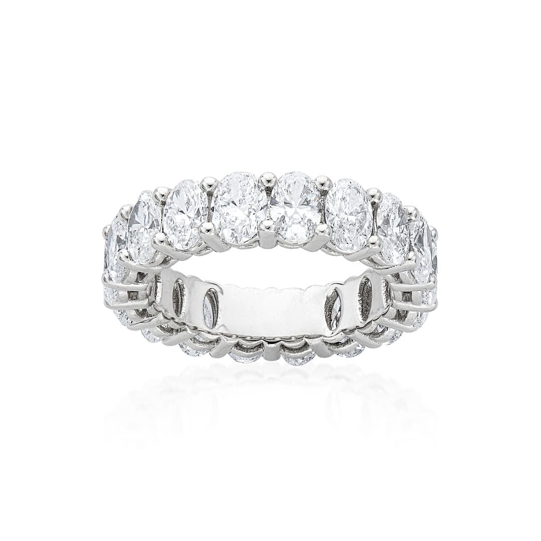 White Gold 5.60 Carat Oval Diamond Eternity Band 0