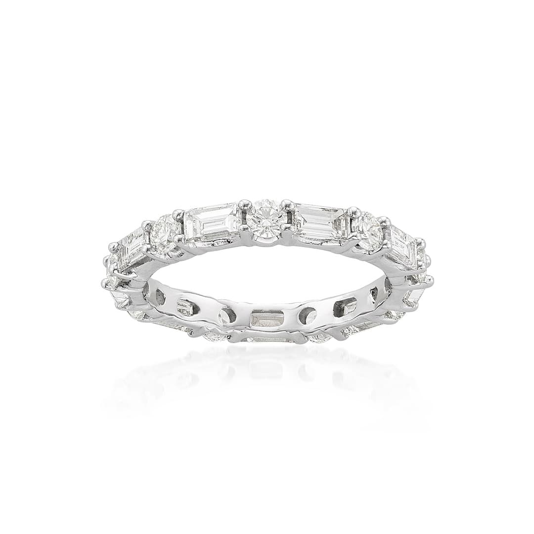 Round and Baguette Diamond Eternity Band 0