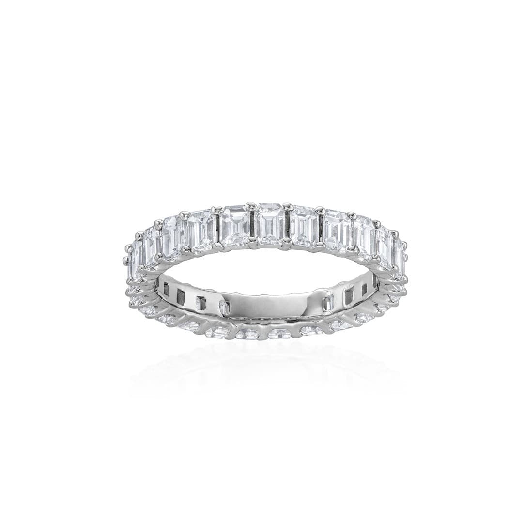 Emerald Cut 2.89 CTW Eternity Band