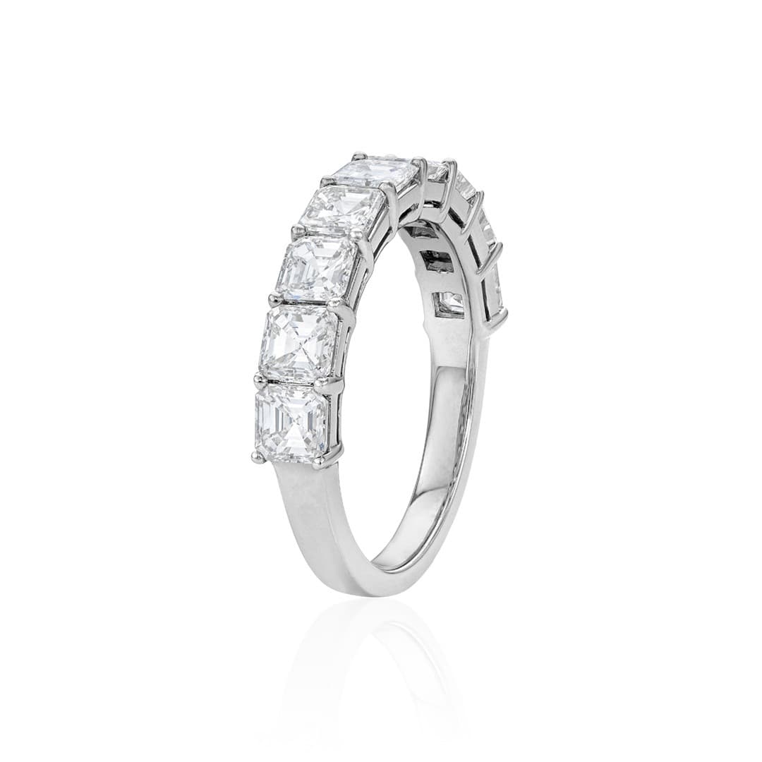 2.37 CTW Asscher Cut Diamond Wedding Band 1