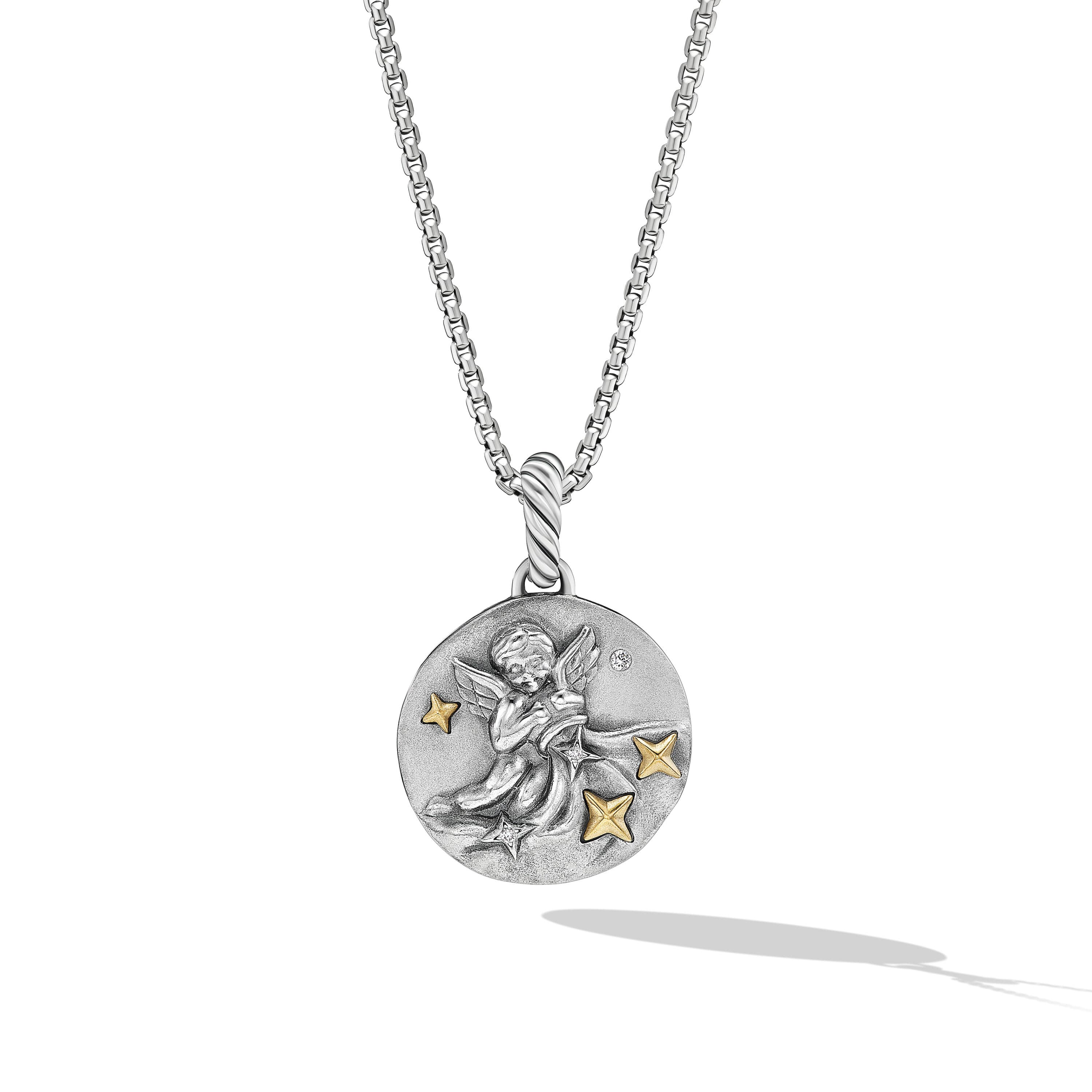 David Yurman Aquarius Zodiac Amulet with Gold and Diamonds 0