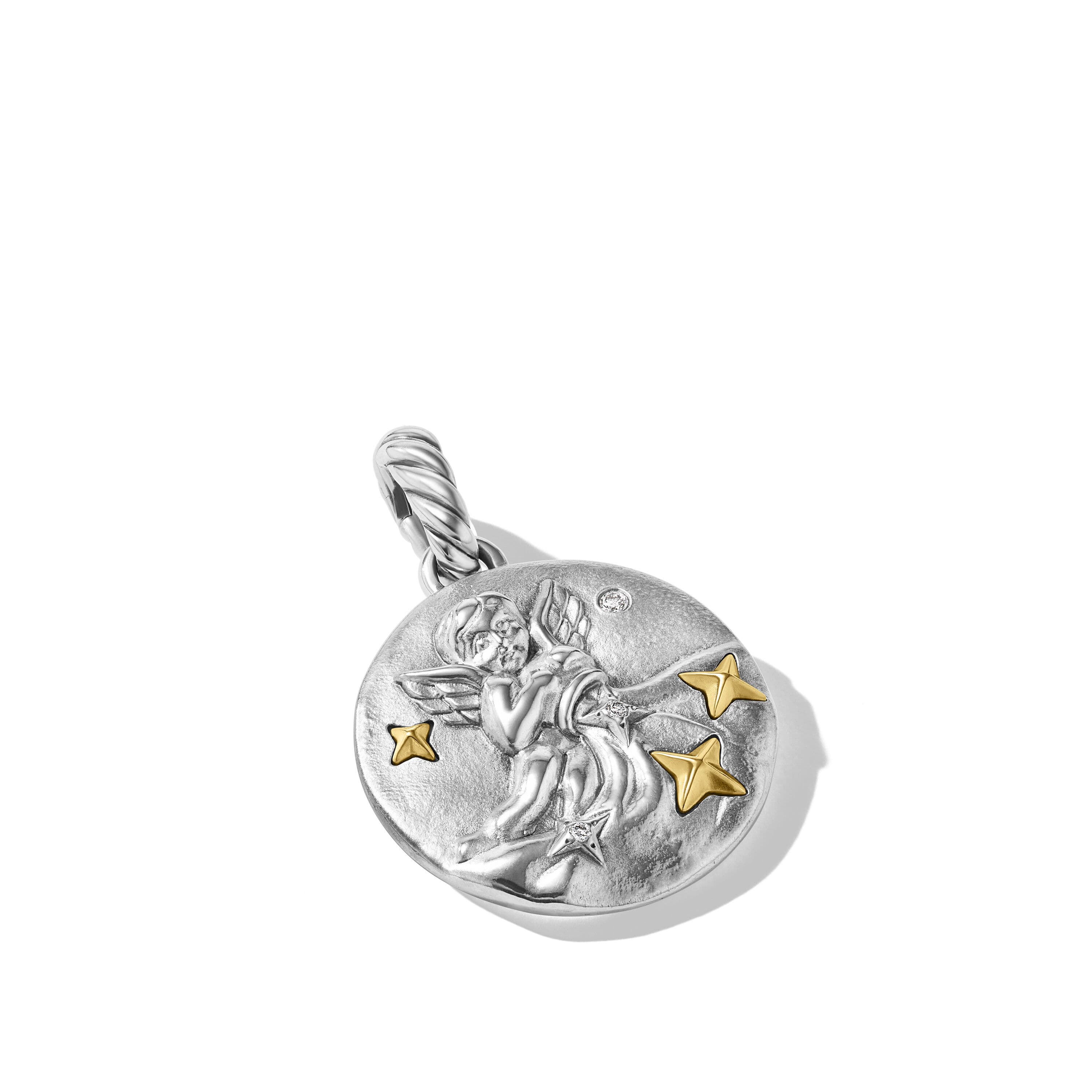 David Yurman Aquarius Zodiac Amulet with Gold and Diamonds 2