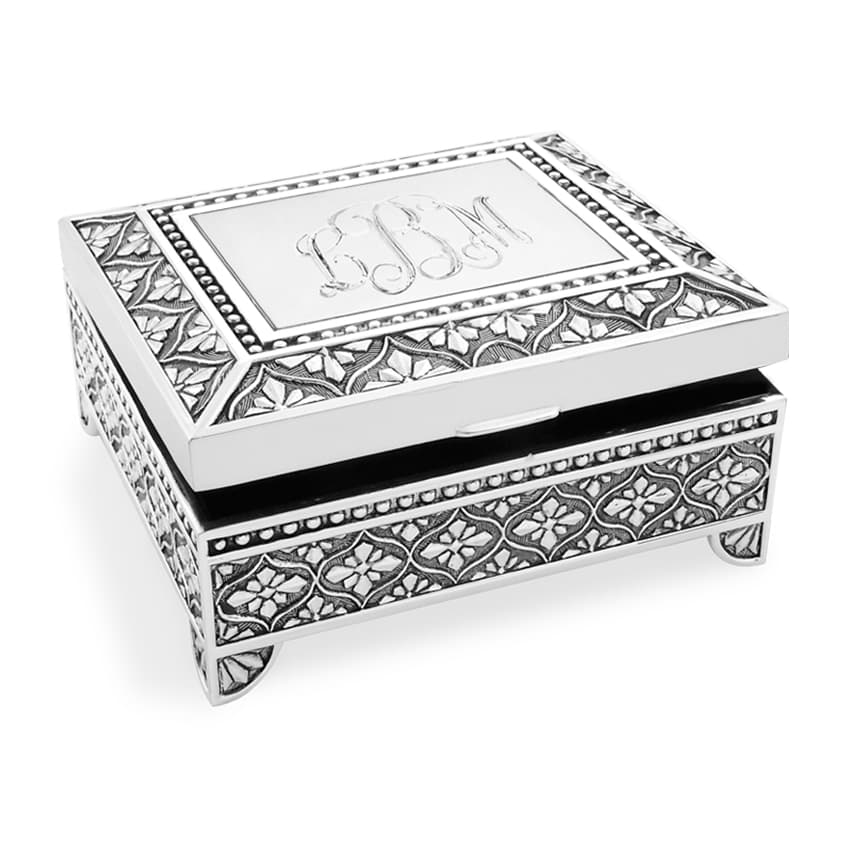 Engravable Silver Plated Jewelry Box