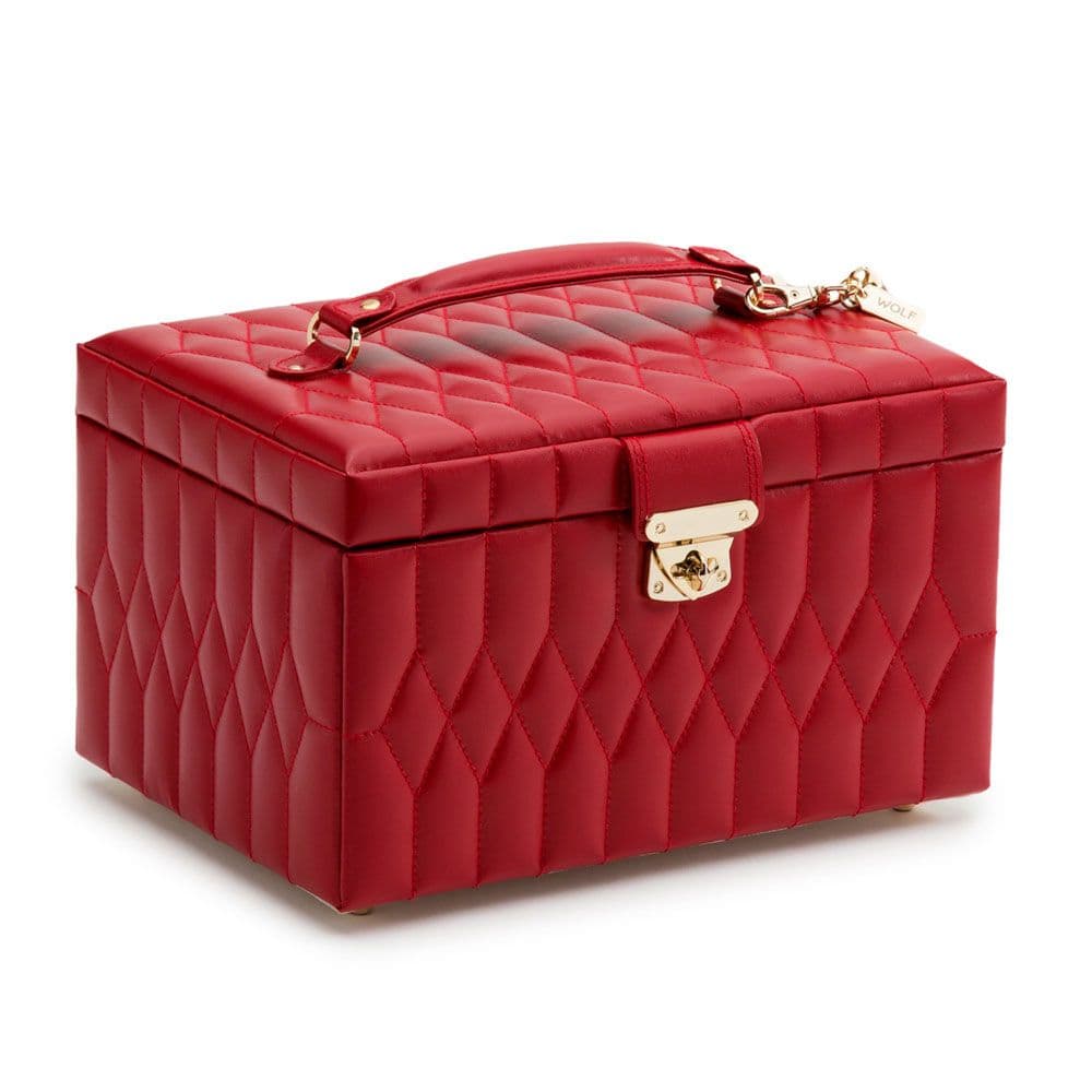 WOLF Caroline Medium Jewelry Case in Red 4