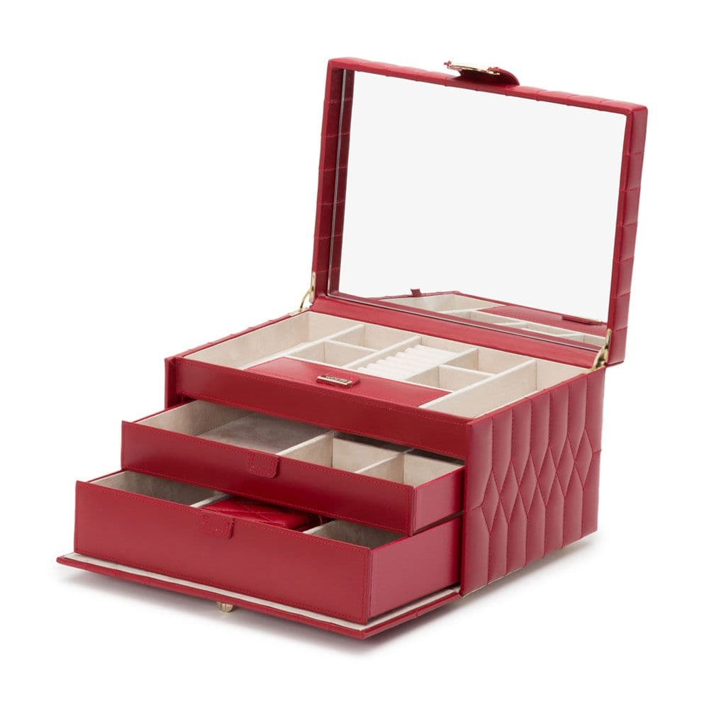 WOLF Caroline Medium Jewelry Case in Red 5