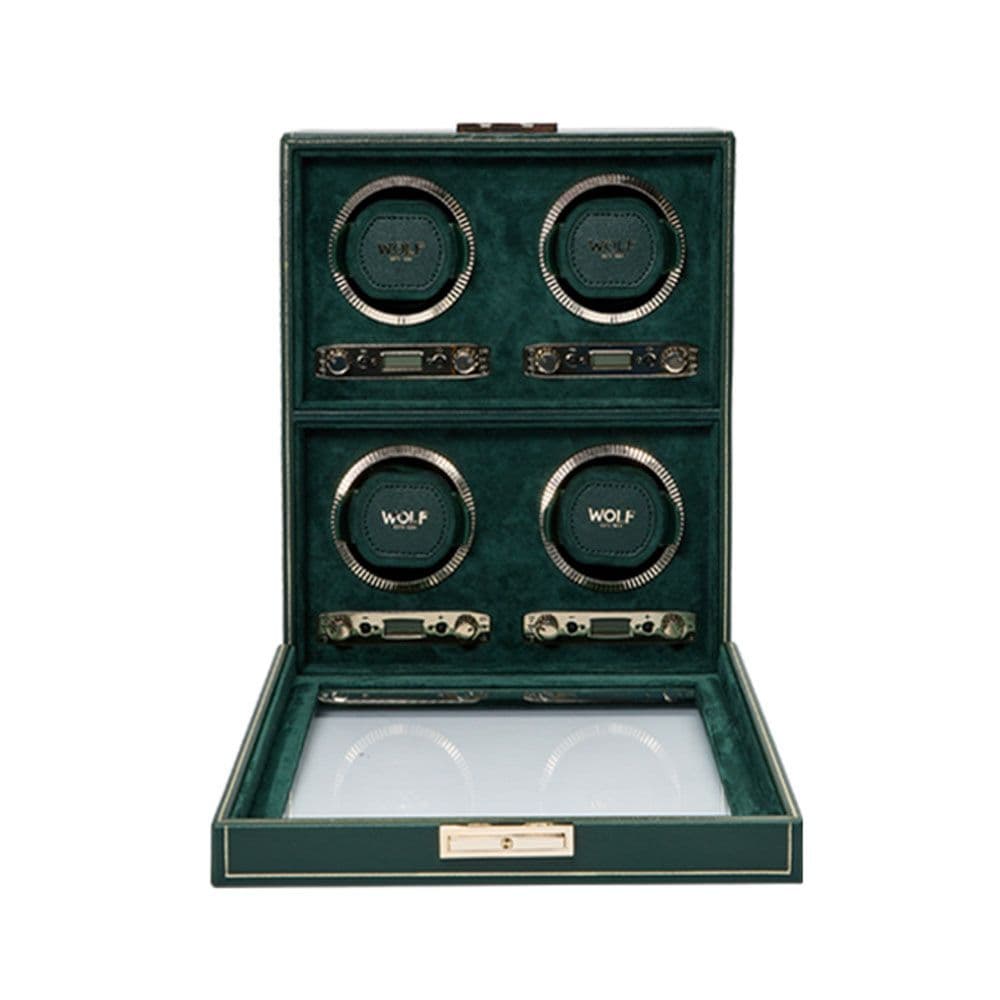 WOLF British Racing Green 4 Piece Watch Winder 4