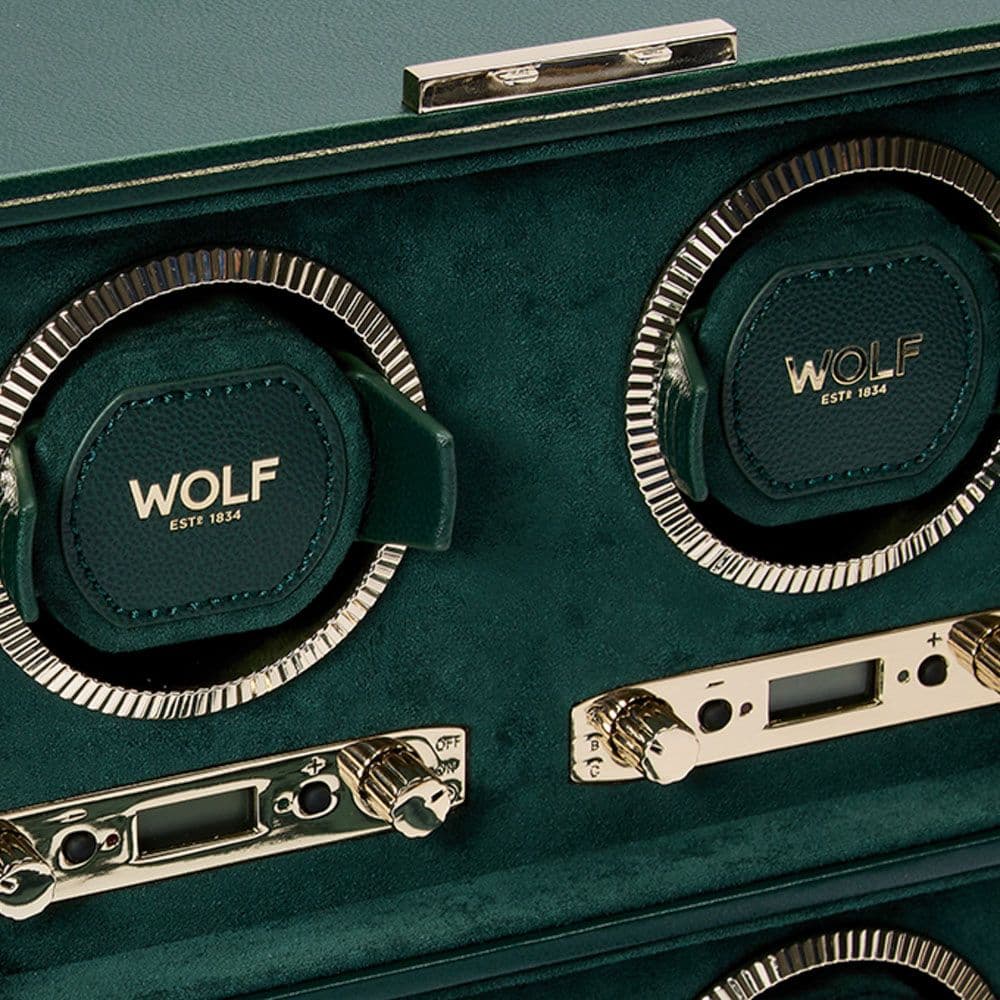 WOLF British Racing Green 4 Piece Watch Winder 2