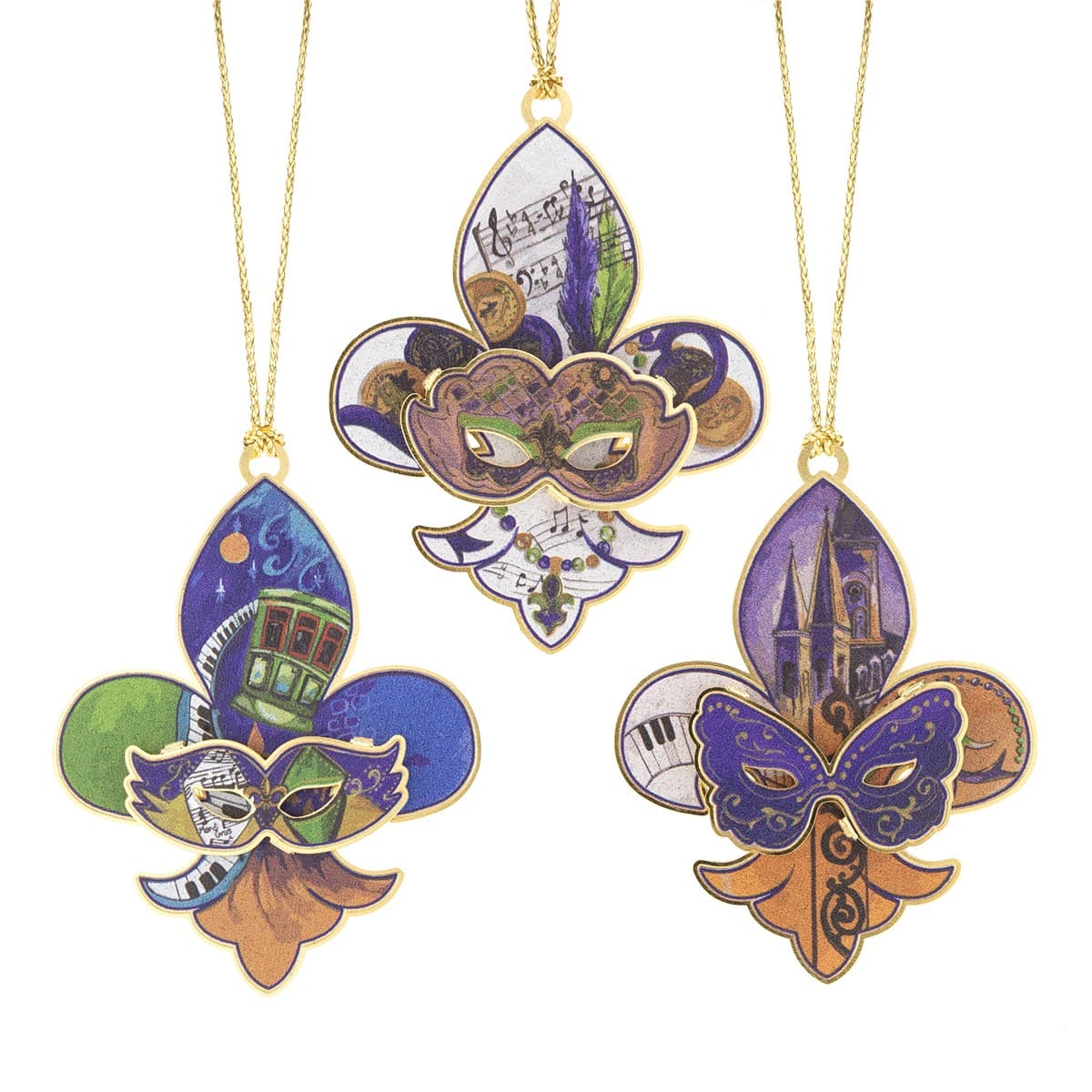 Mardi Gras Ornament Set