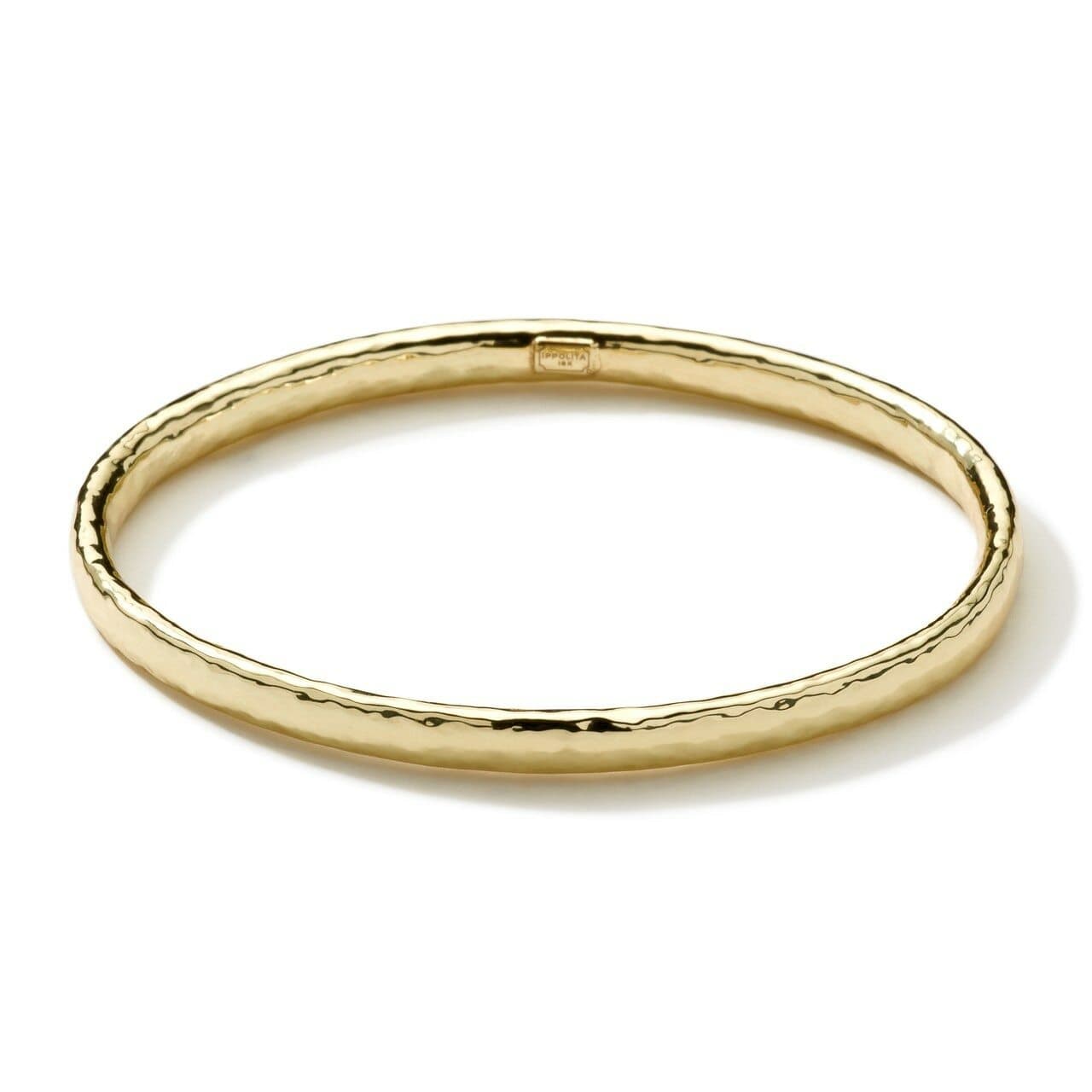 Ippolita Hammered Flat Bangle in 18k Gold 1