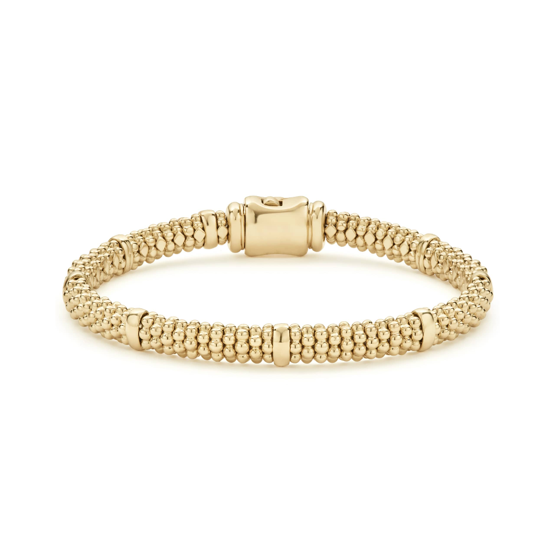 Lagos 18K Gold Caviar Gold 6mm Beaded Bracelet 0