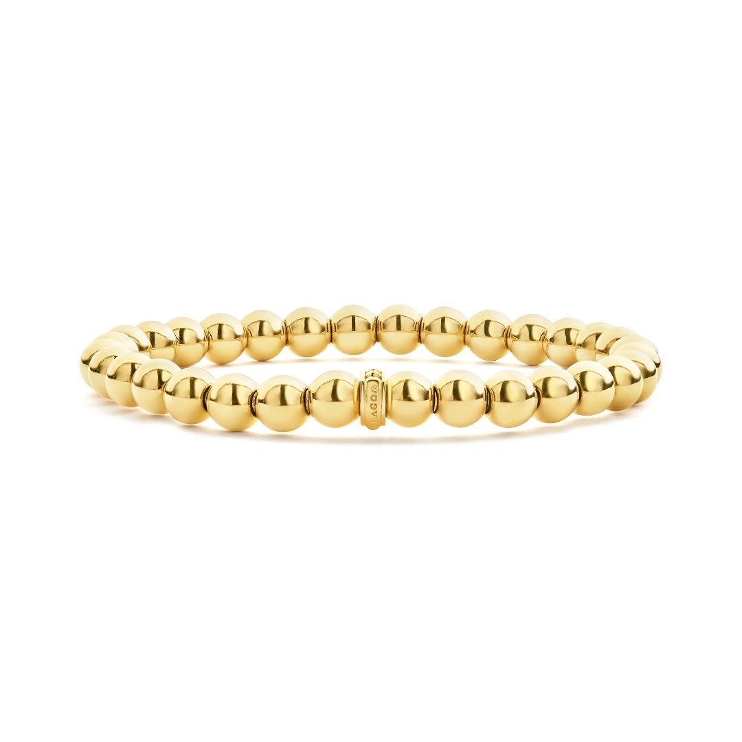 Lagos 18K Gold Caviar Gold Ball Stretch Bracelet 0