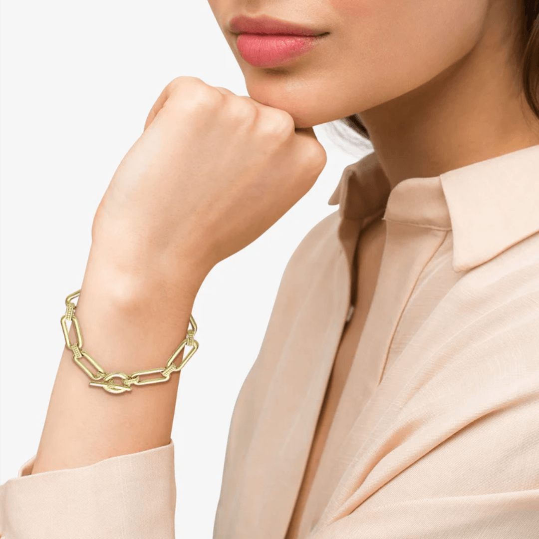 Lagos Signature Caviar 18k Gold Link Bracelet 1