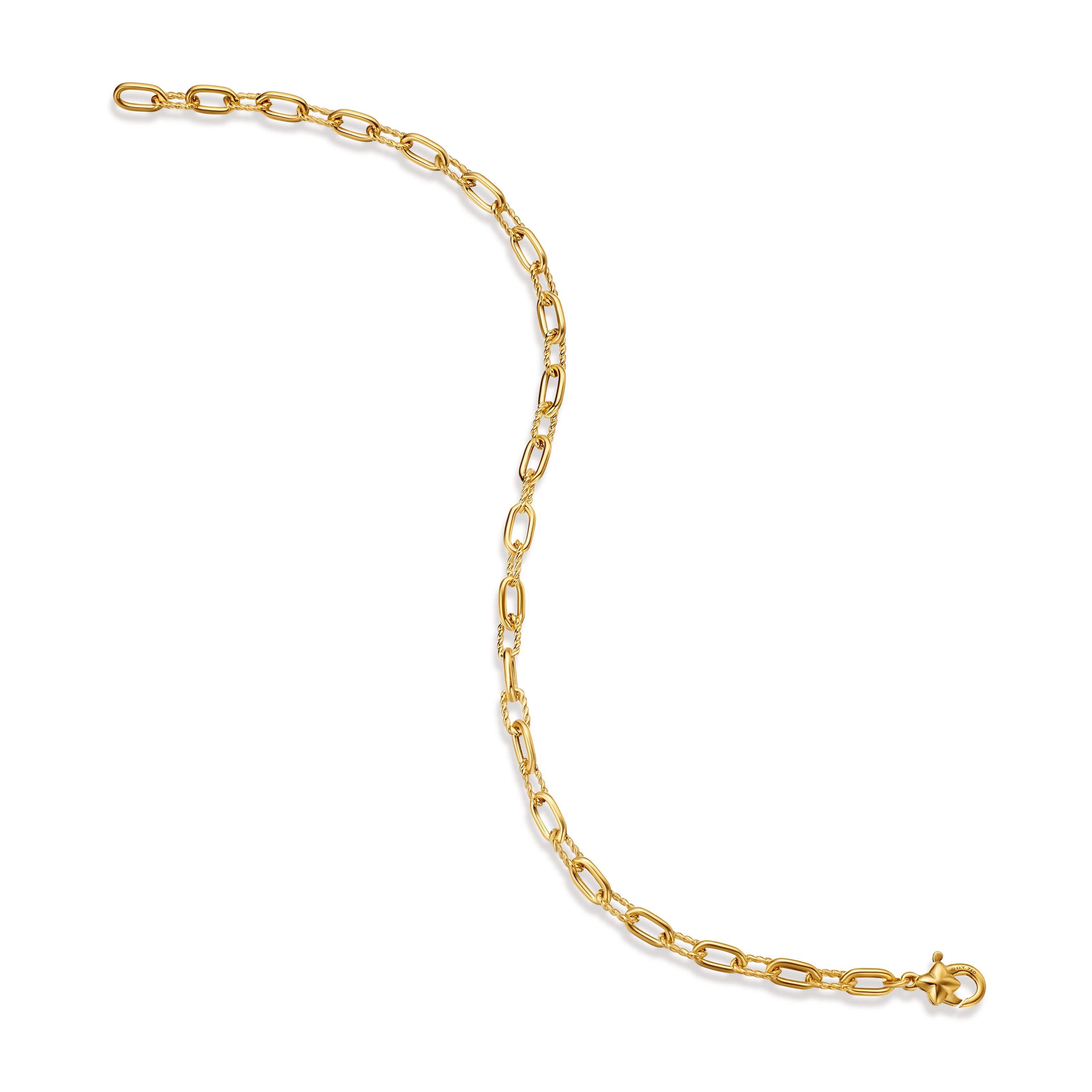 David Yurman 3mm Madison Chain Bracelet in 18k Yellow Gold, Size Large 2