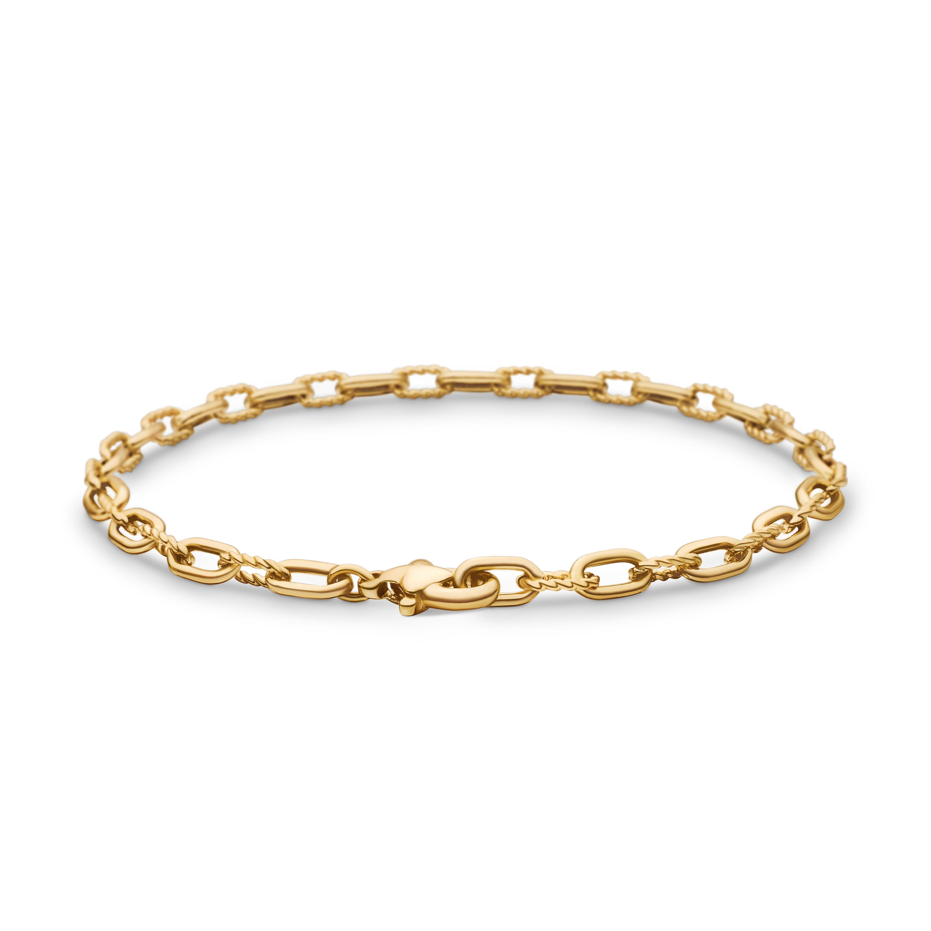 David Yurman 3mm Madison Chain Bracelet in 18k Yellow Gold, Size Large 3