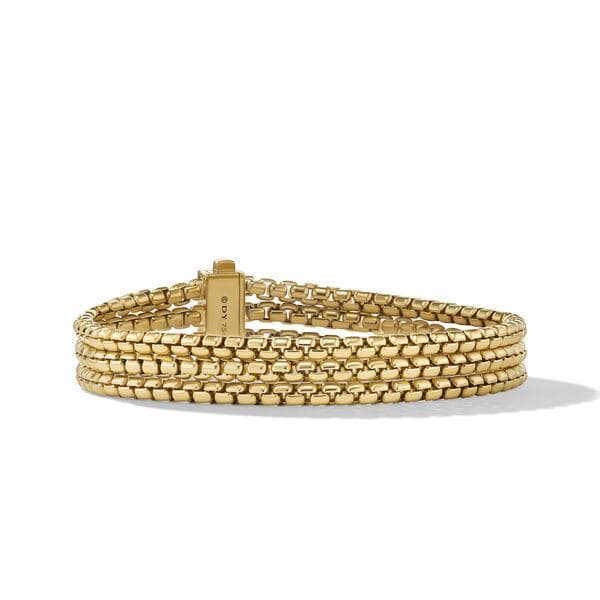 David Yurman Men's Tree Row Box Chain Bracelet in 18k Yellow Gold