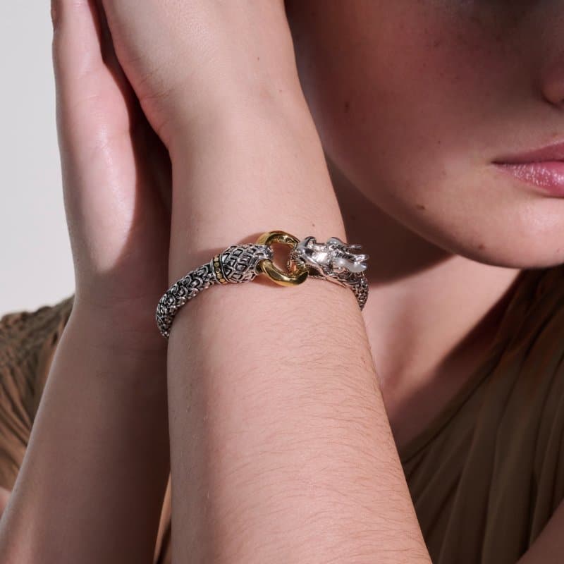 John Hardy Naga Collection Dragon Bracelet with Yellow Gold 1