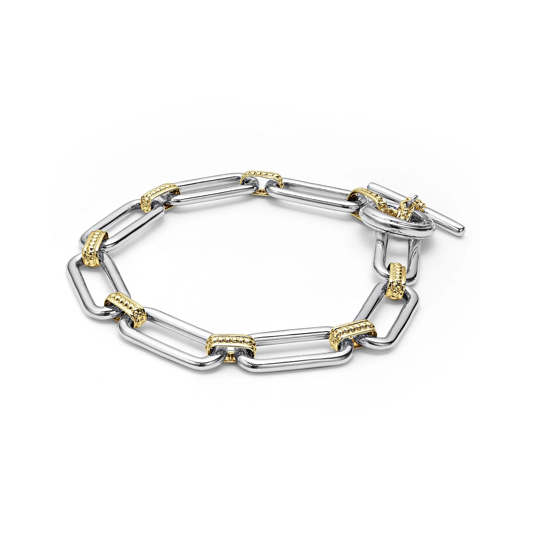 Lagos Signature Caviar Two- Tone Link Bracelet 1