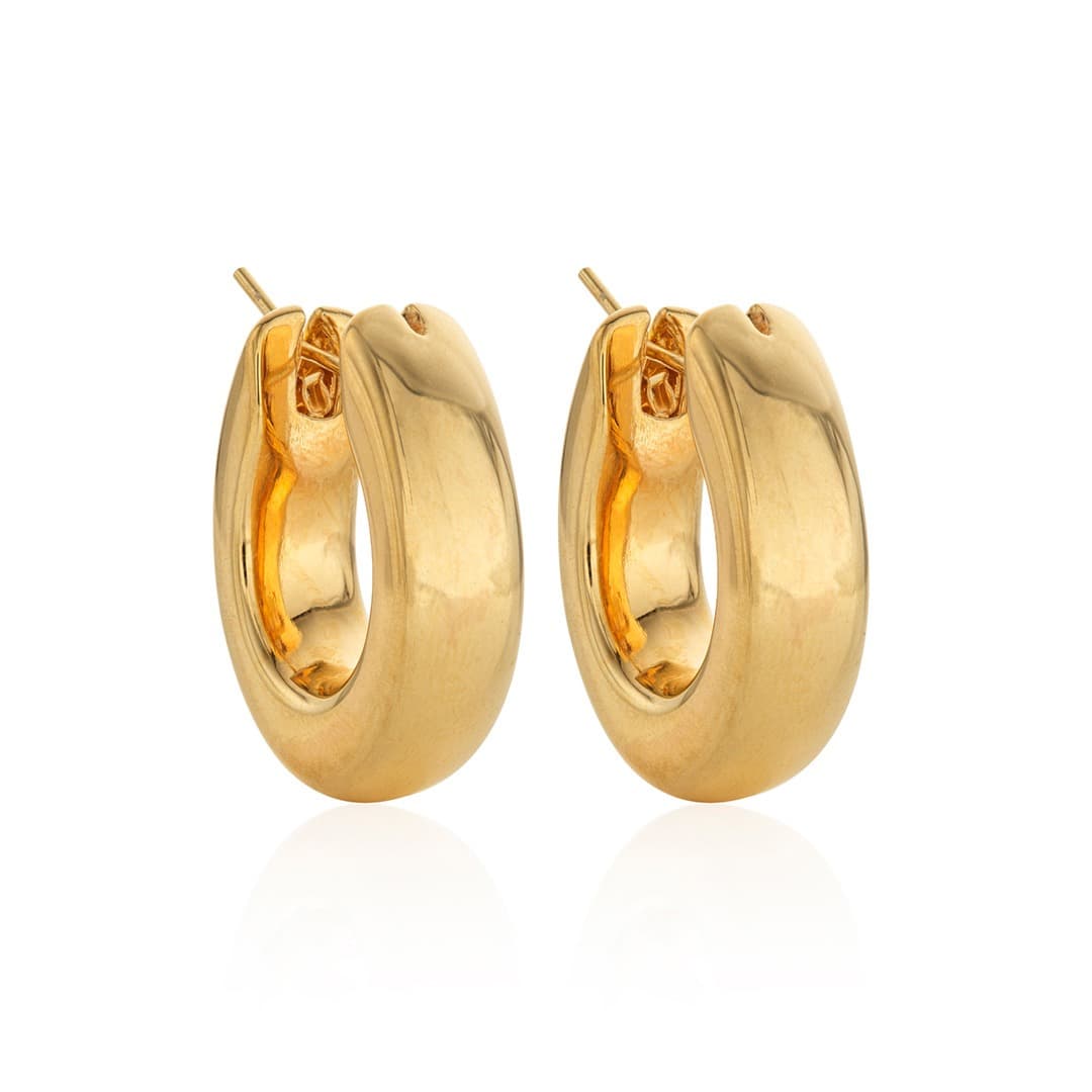 Roberto Coin Yellow Gold Oval Hoop Earrings