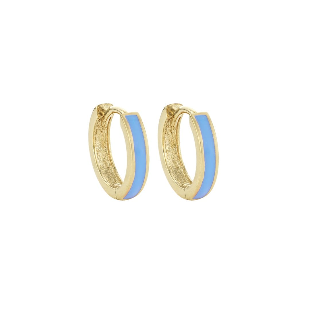 Enamel Huggie Hoop Earrings