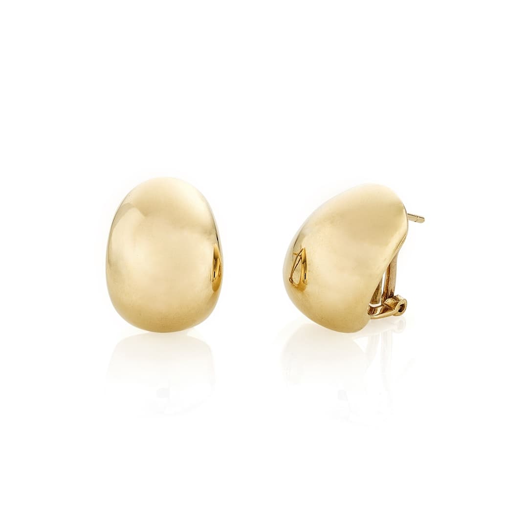 Polished Puff Hoop Huggies Earrings