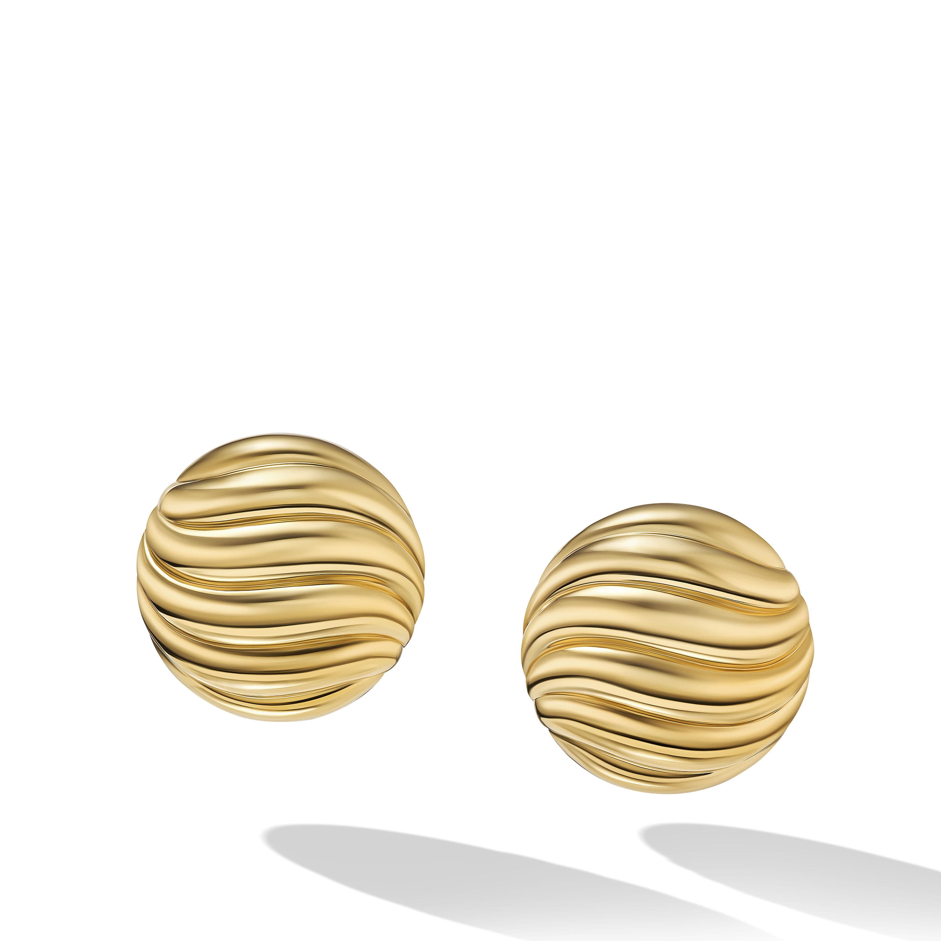 David Yurman Sculpted Cable Stud Earrings in 18k Yellow Gold