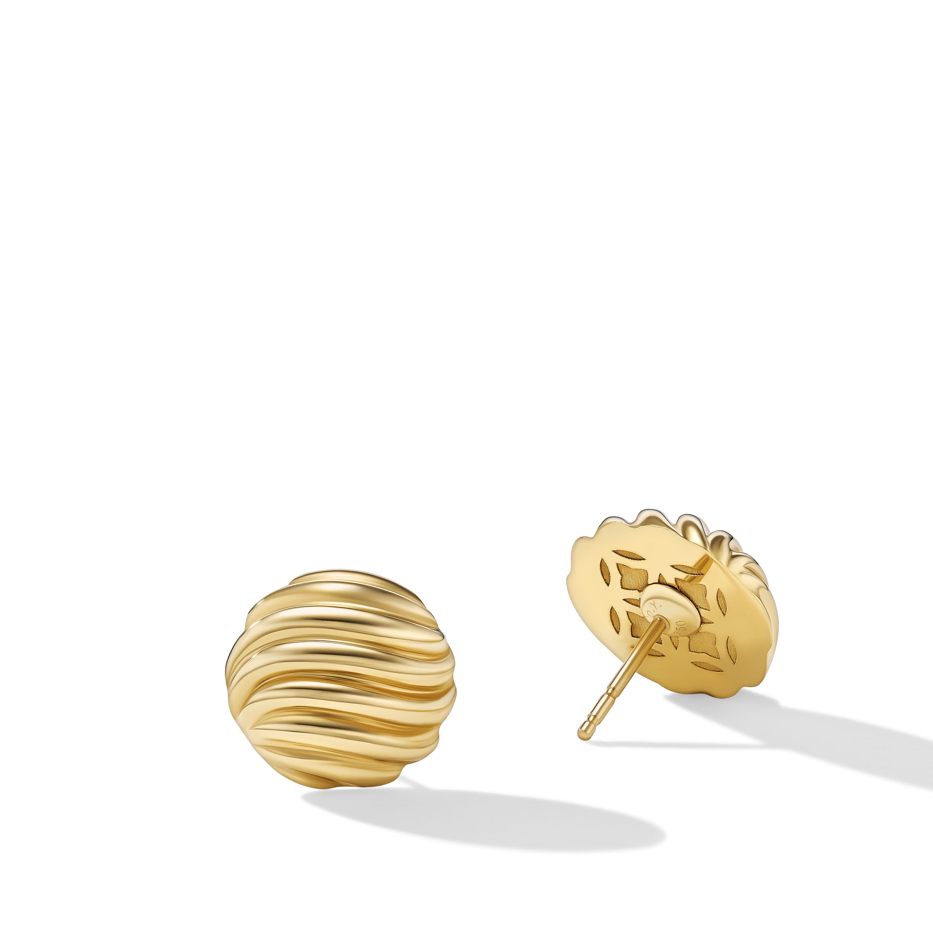 David Yurman Sculpted Cable Stud Earrings in 18k Yellow Gold 1