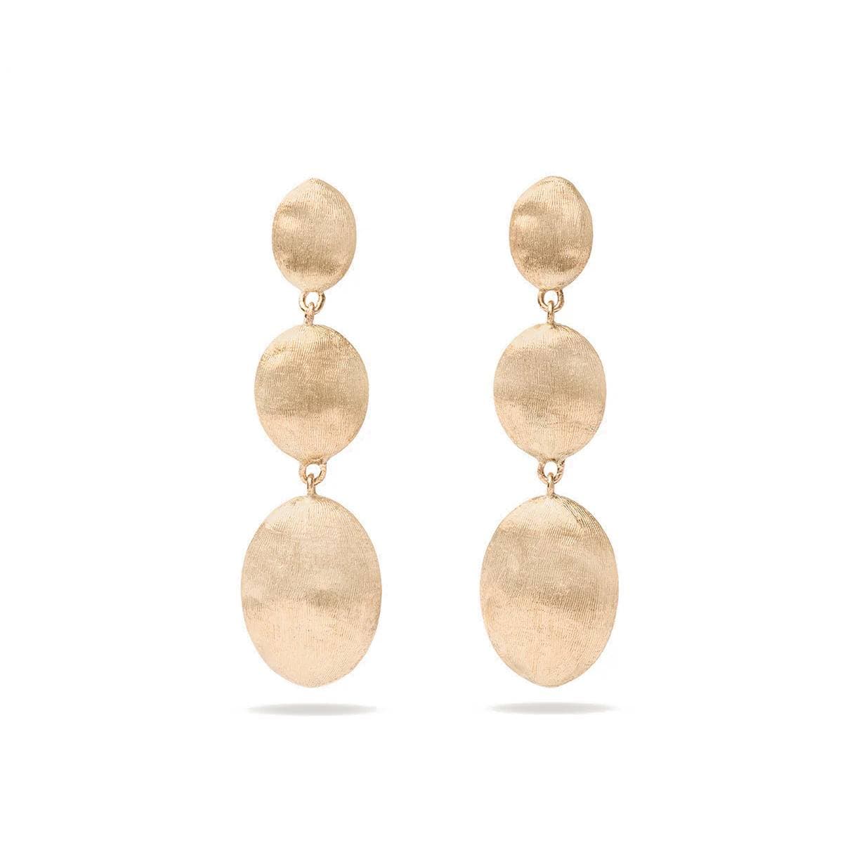 Marco Bicego Yellow Gold Siviglia Triple Satin Bead Drop Earrings