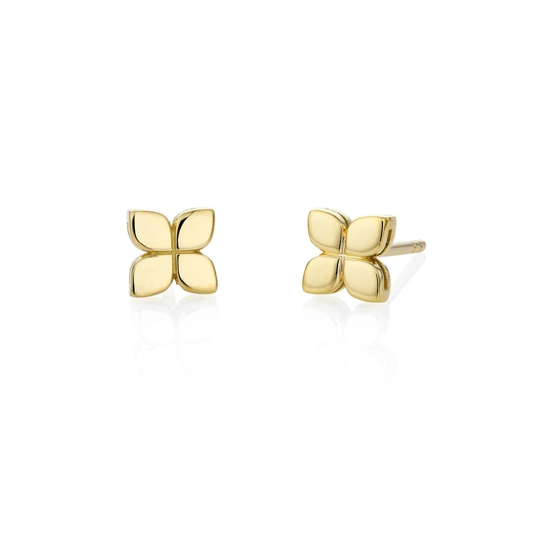 Roberto Coin Love in Verona Flower Stud Earrings in Yellow Gold