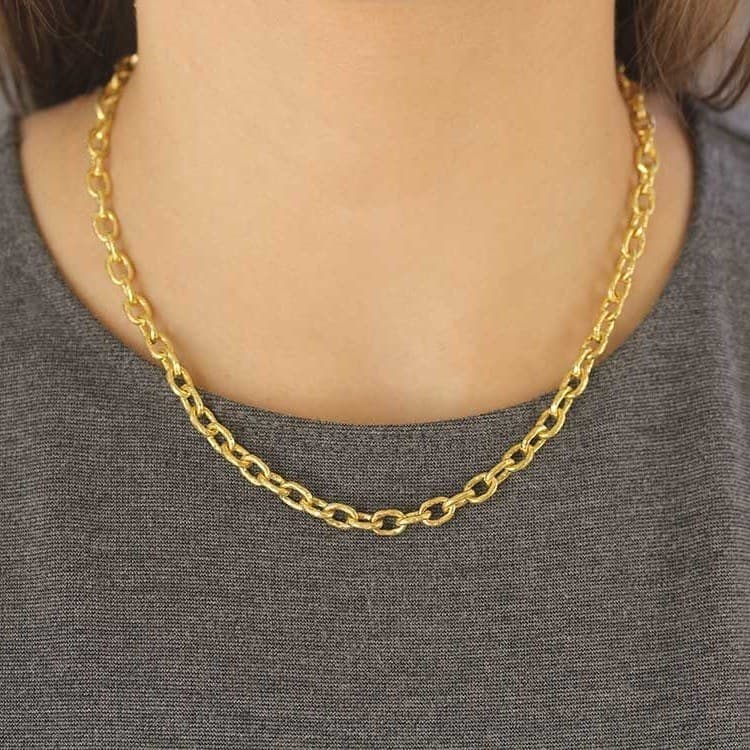 Elizabeth Locke Orvieto Hammered Link Necklace 3