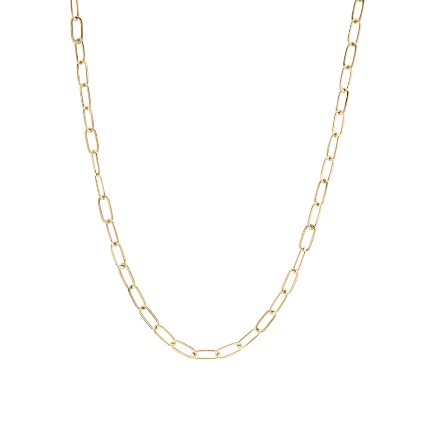 3.5 mm Paperclip Style Oval Link Chain Necklace, 18 inches 0