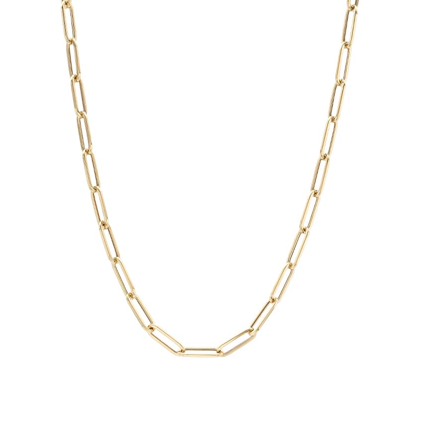 4 mm Paperclip Style Oval Link Chain Necklace