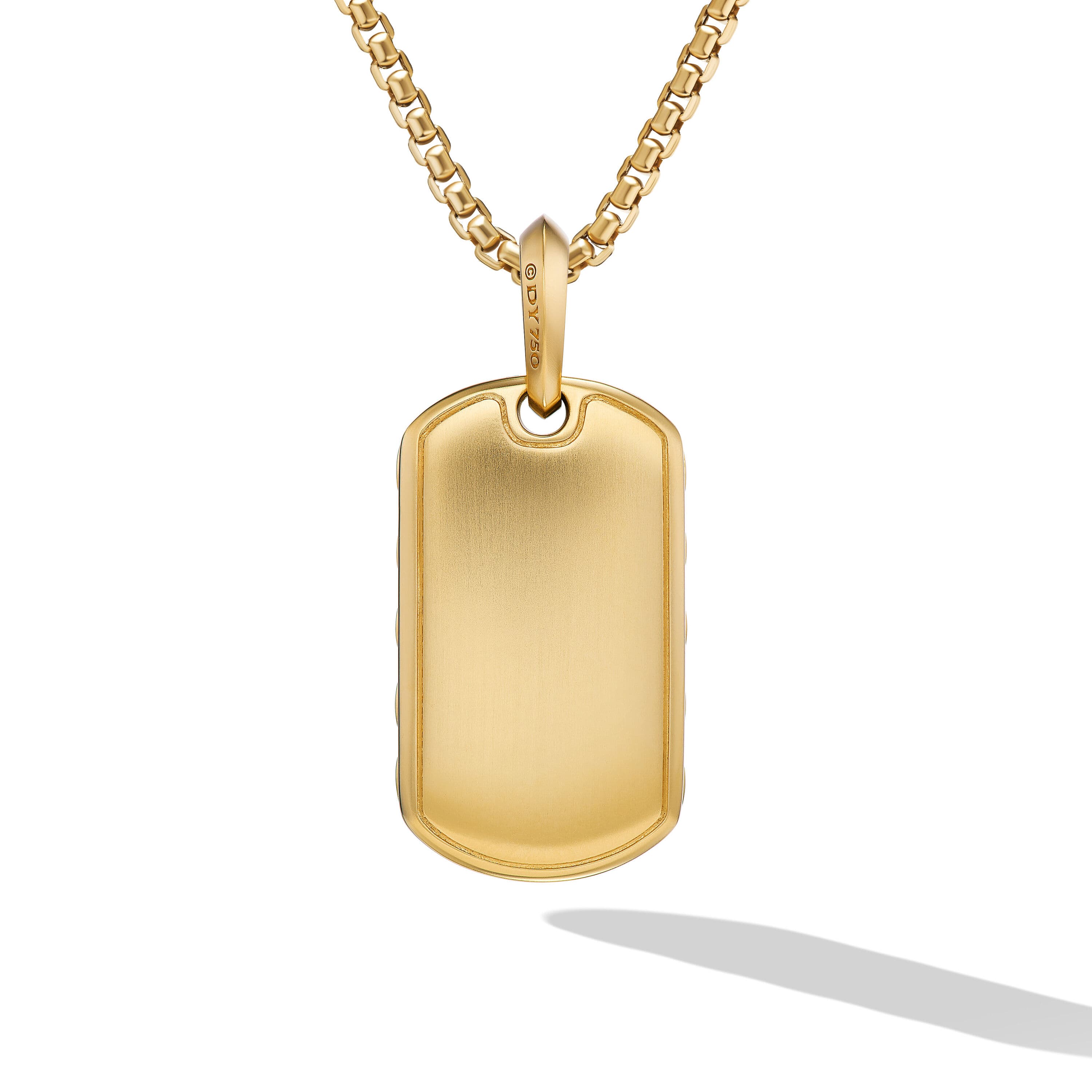 David Yurman Men's Sculpted Cable Dog Tag in 18k Yellow Gold, 27mm 1