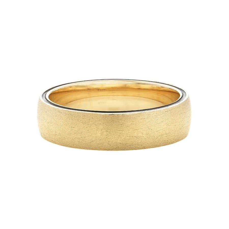 Brushed Finished Yellow Gold Wedding Band