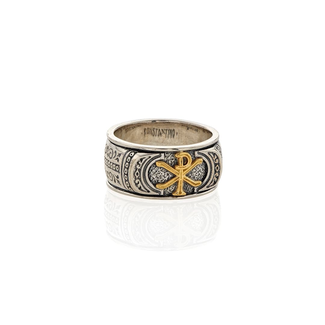 Konstantino Men's Stavros Carved Band